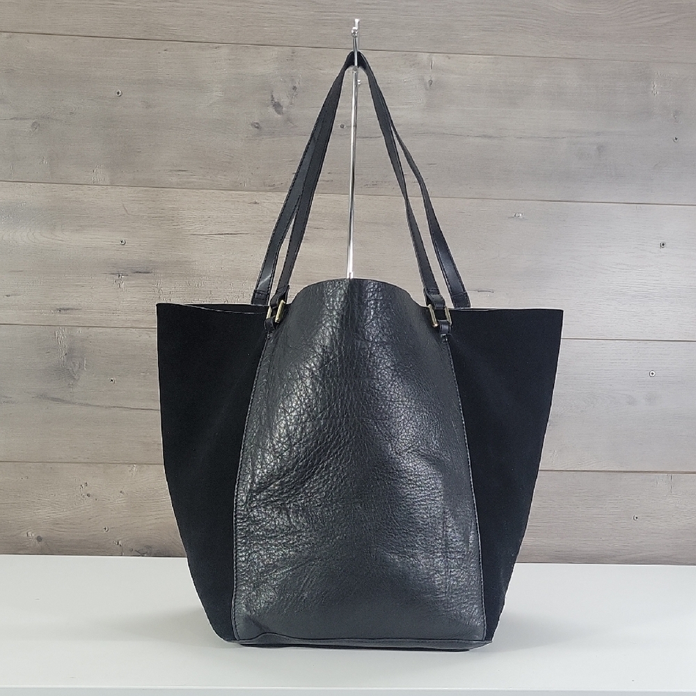 Large Margot Black Women’s Leather & Suede Tote Bag